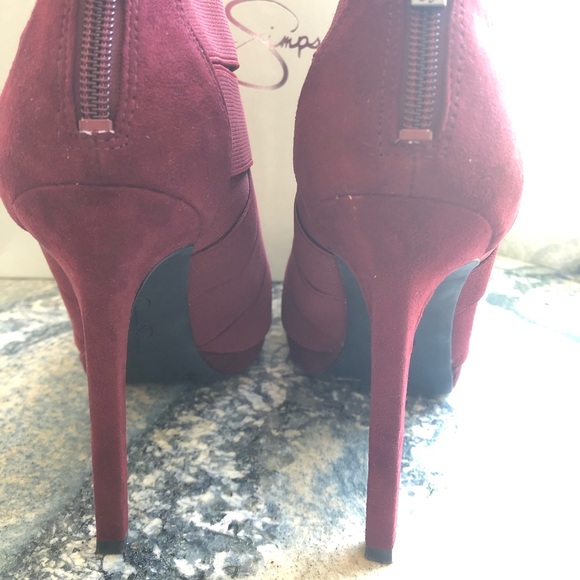 High Heel Bootie Maroon Bandage Design - Picture 4 of 8